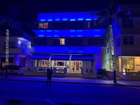 The hotel at night