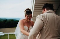 The master bedroom balcony is perfect for “first look” photos and private vows!