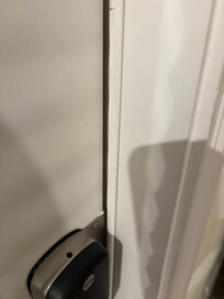 Door gap (door feels loose when closed)