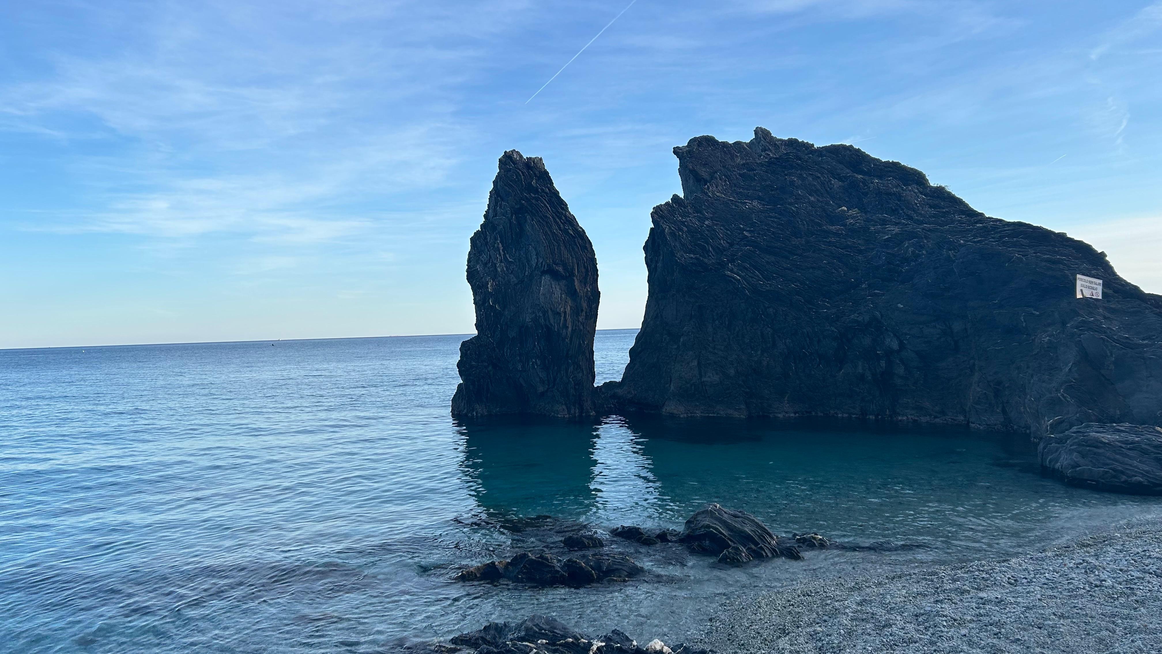 Beautiful rock croping on the beach 