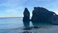 Beautiful rock croping on the beach