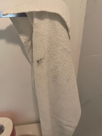 Hair + stain I found on one of the folded towels