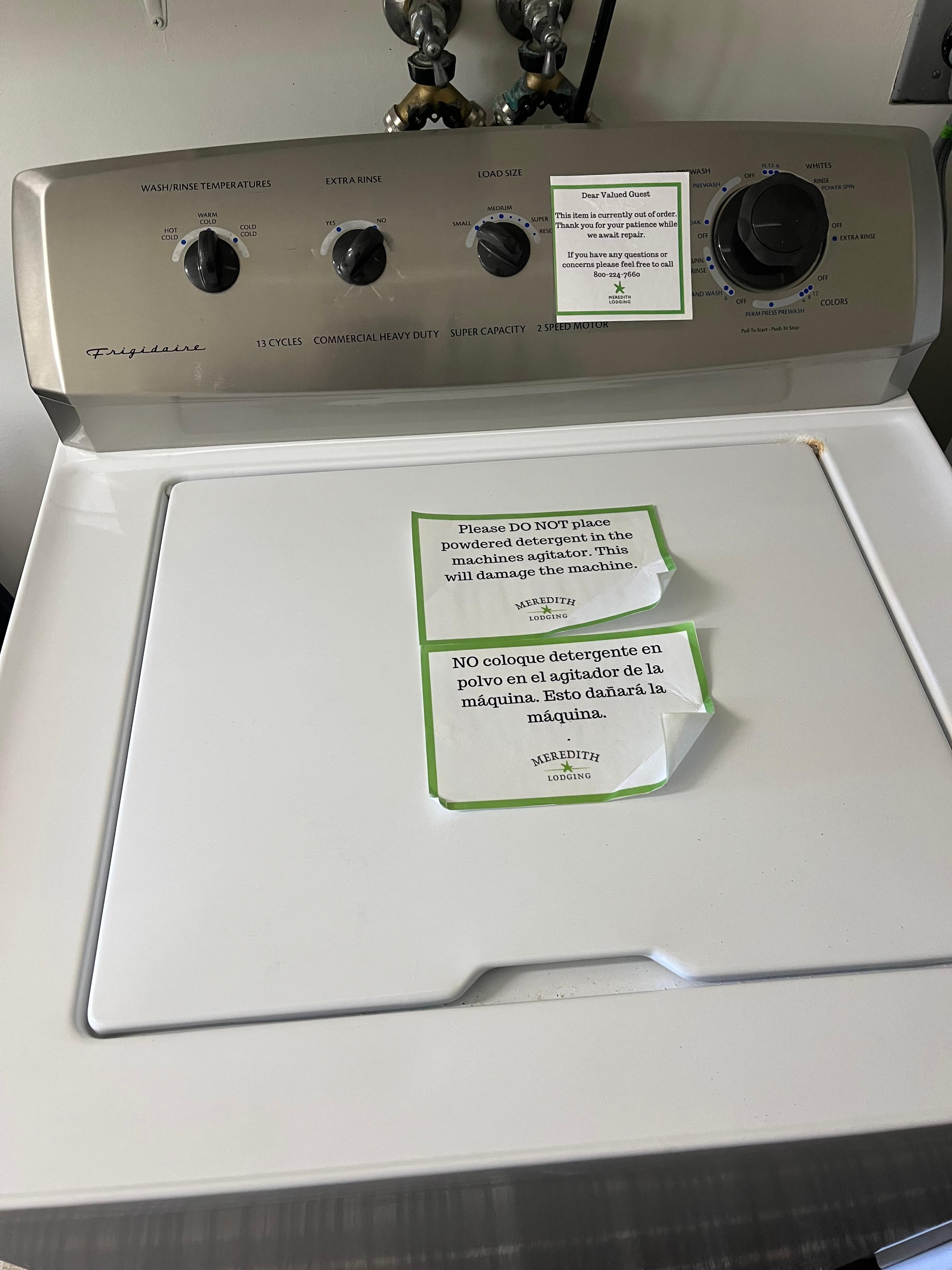 Out of order washing machine