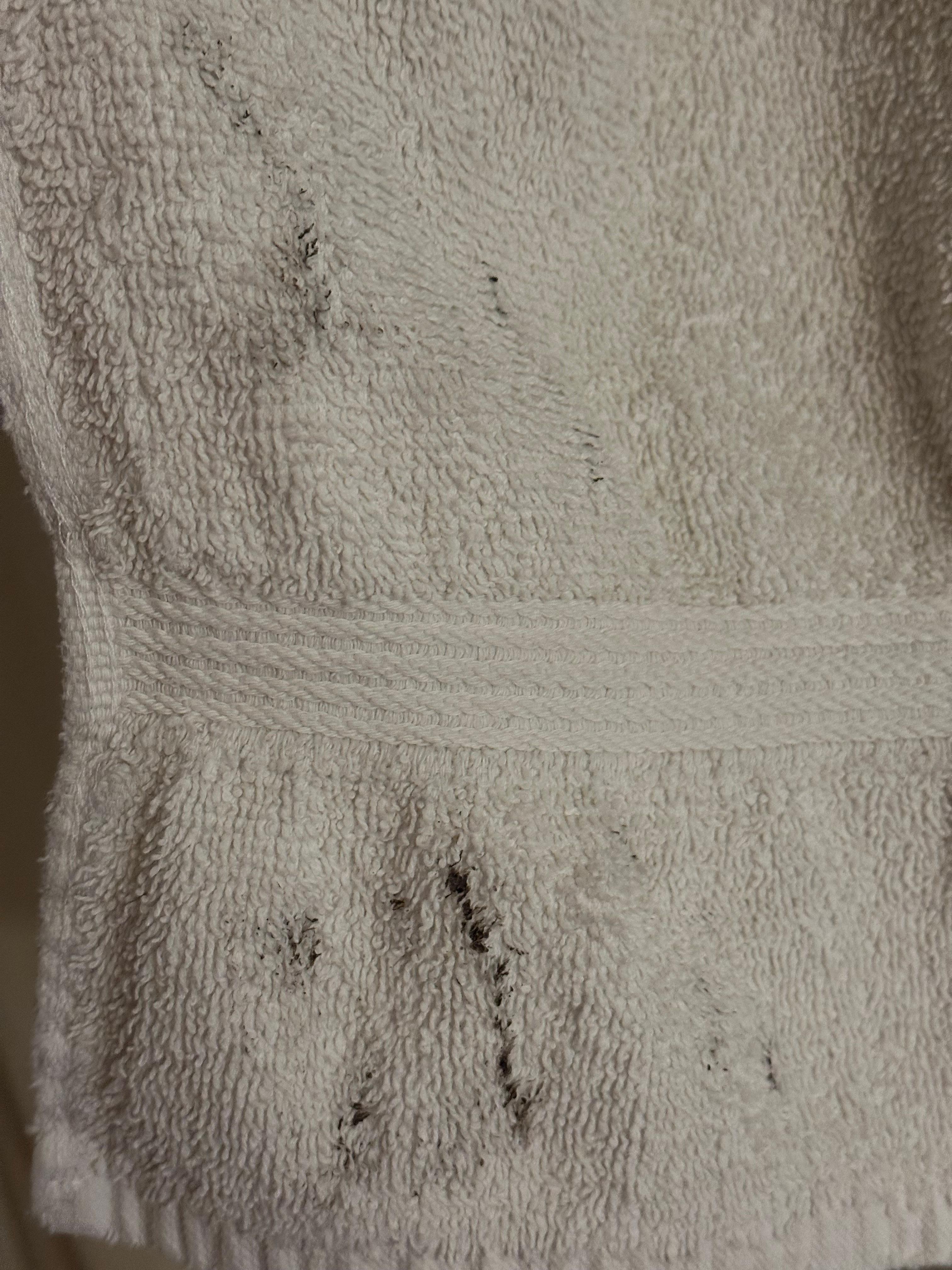 Stains on towel 