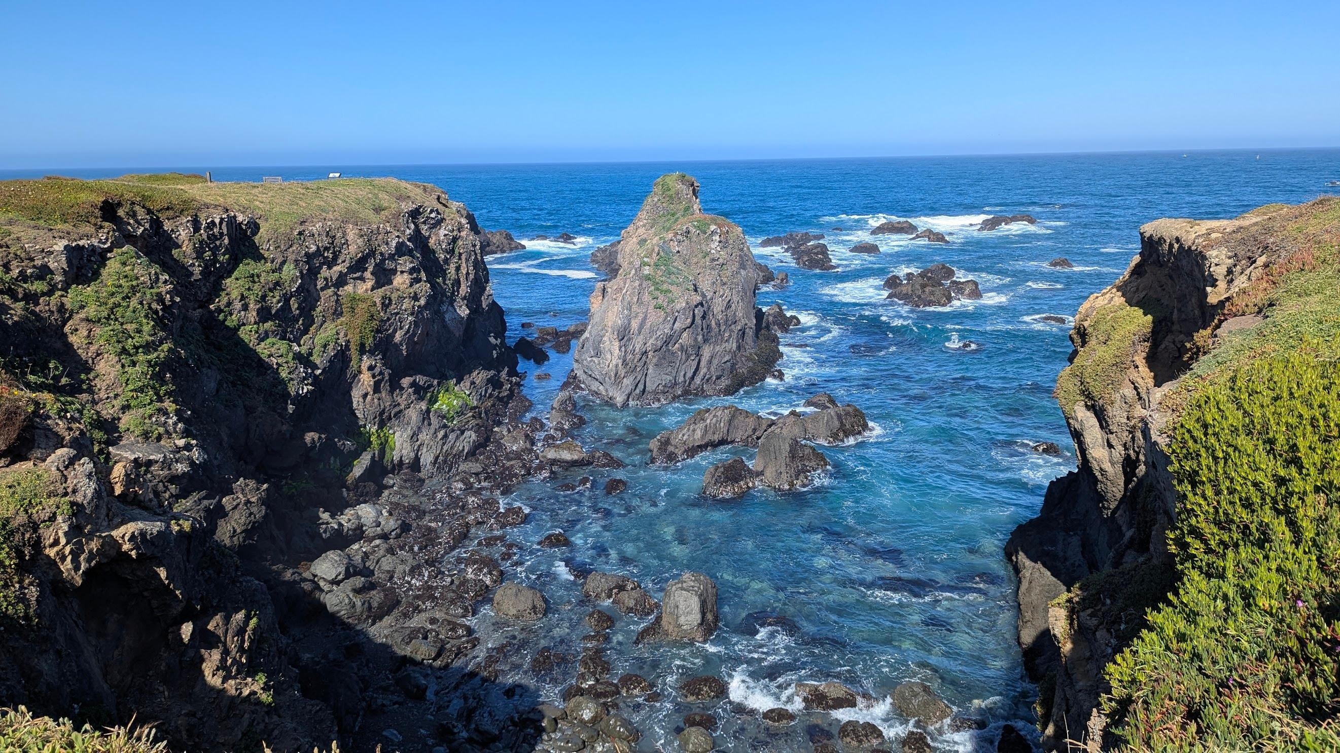 Coastal view on bluff across from house