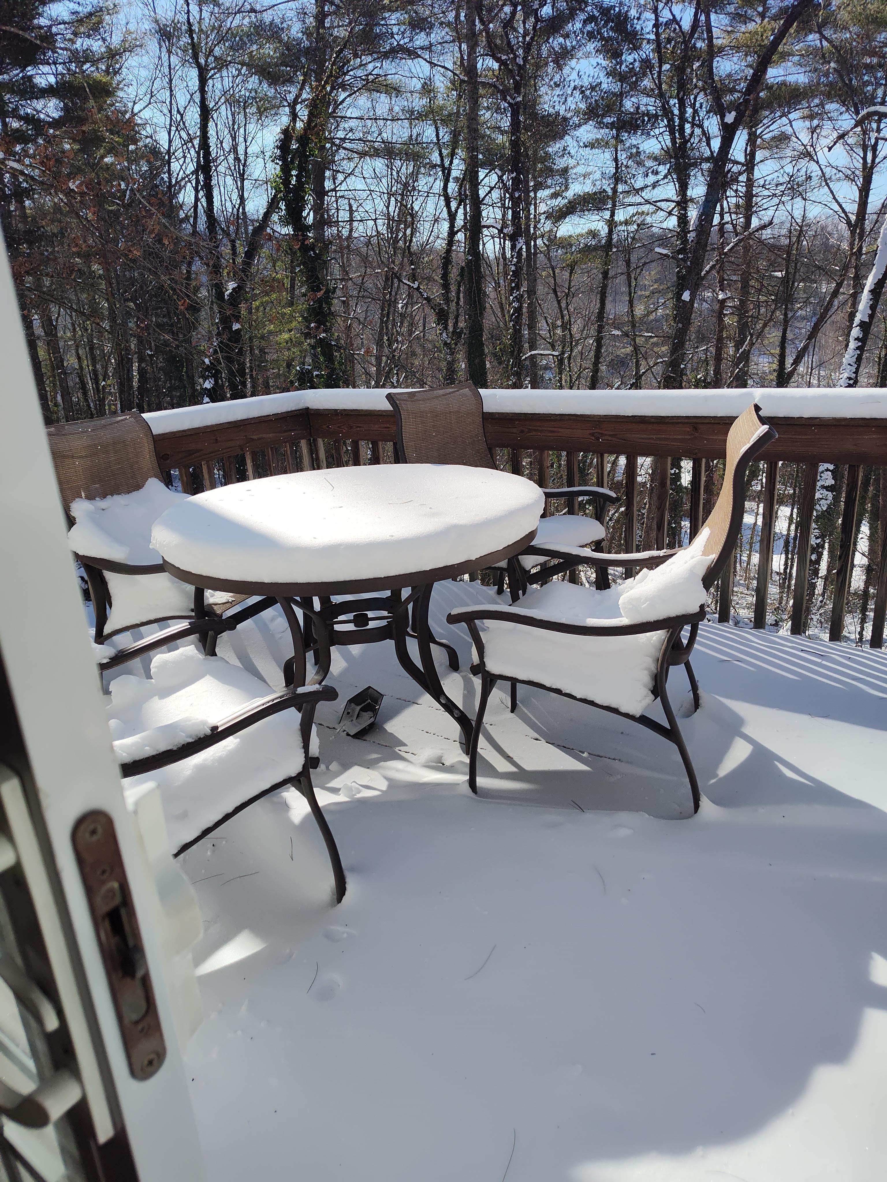 This is the balcony on the main floor from the dining room and kitchen area