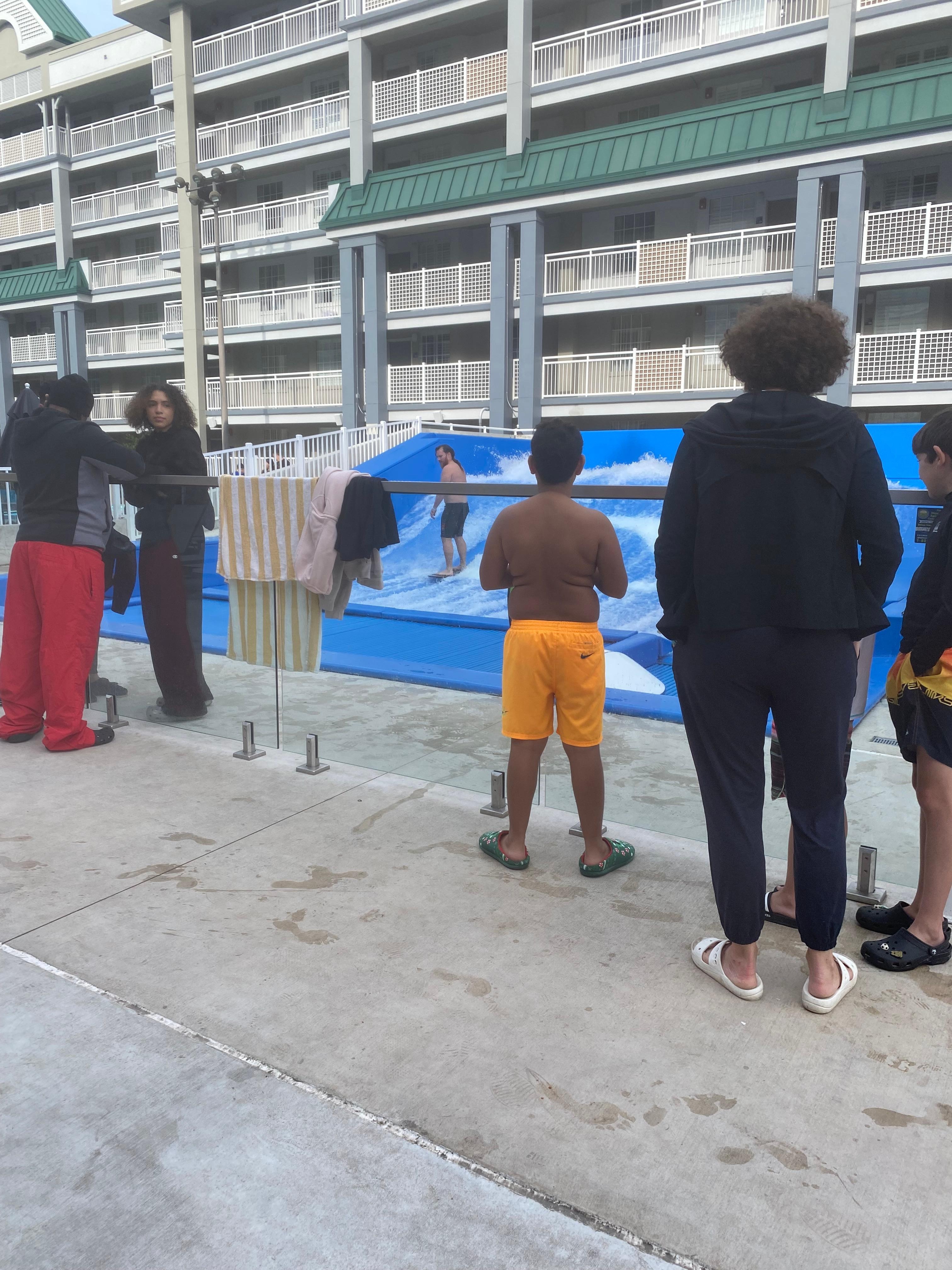 Flo Rida next to first pool and waterslides