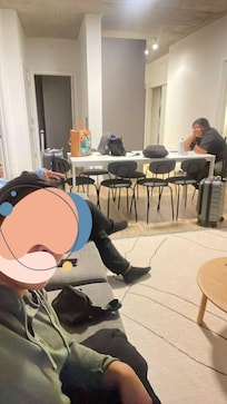 Hanging out in the living room/dining table