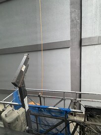 Quite a view!  Workers often on scaffolding--we could shake hands they were so close!