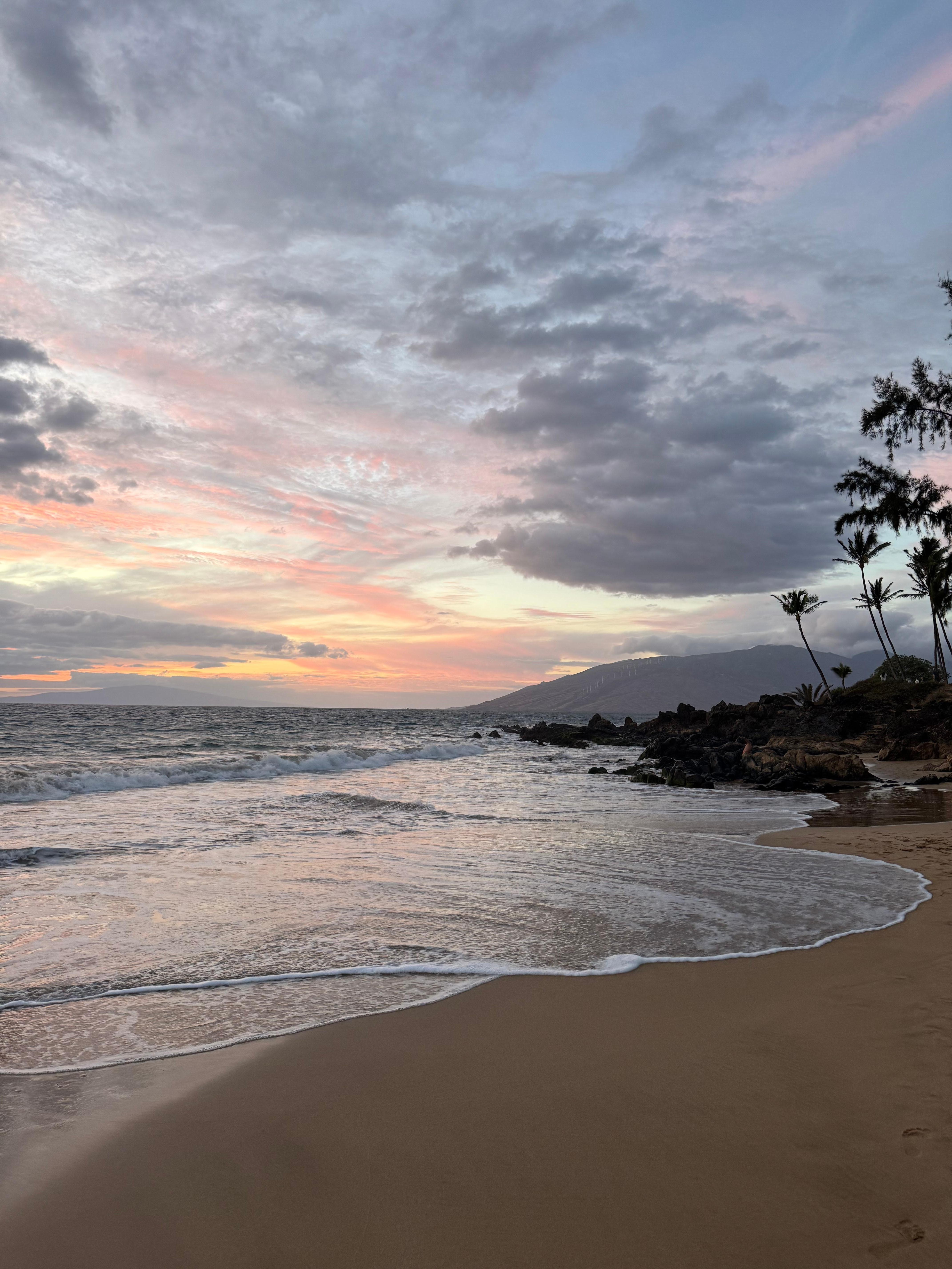 Sunset at the beach right next to the house 