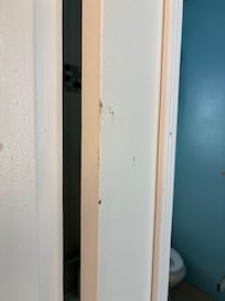 Looks like dried poop on door.