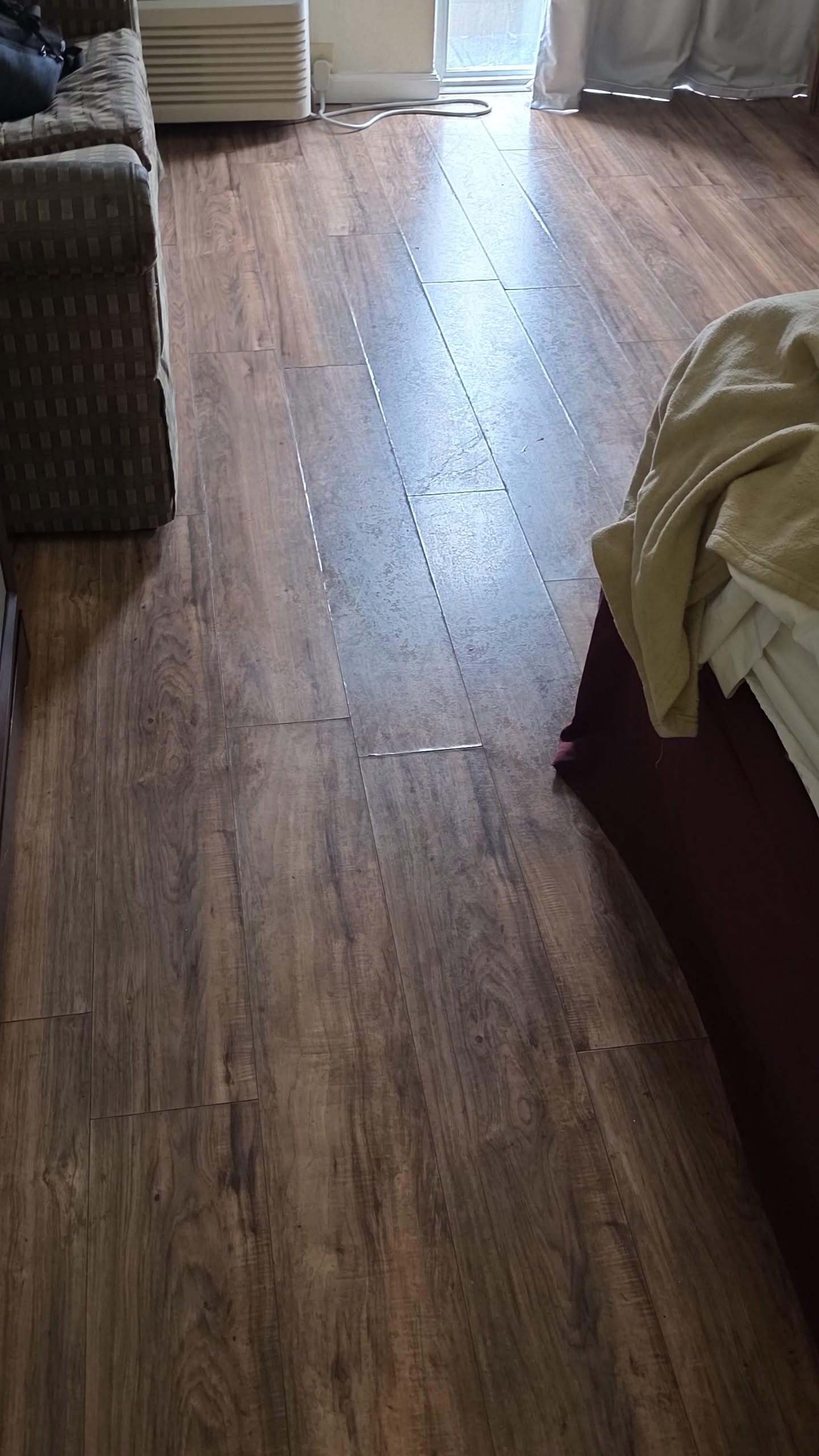 Bed sheets were stained. Floors were sticky.