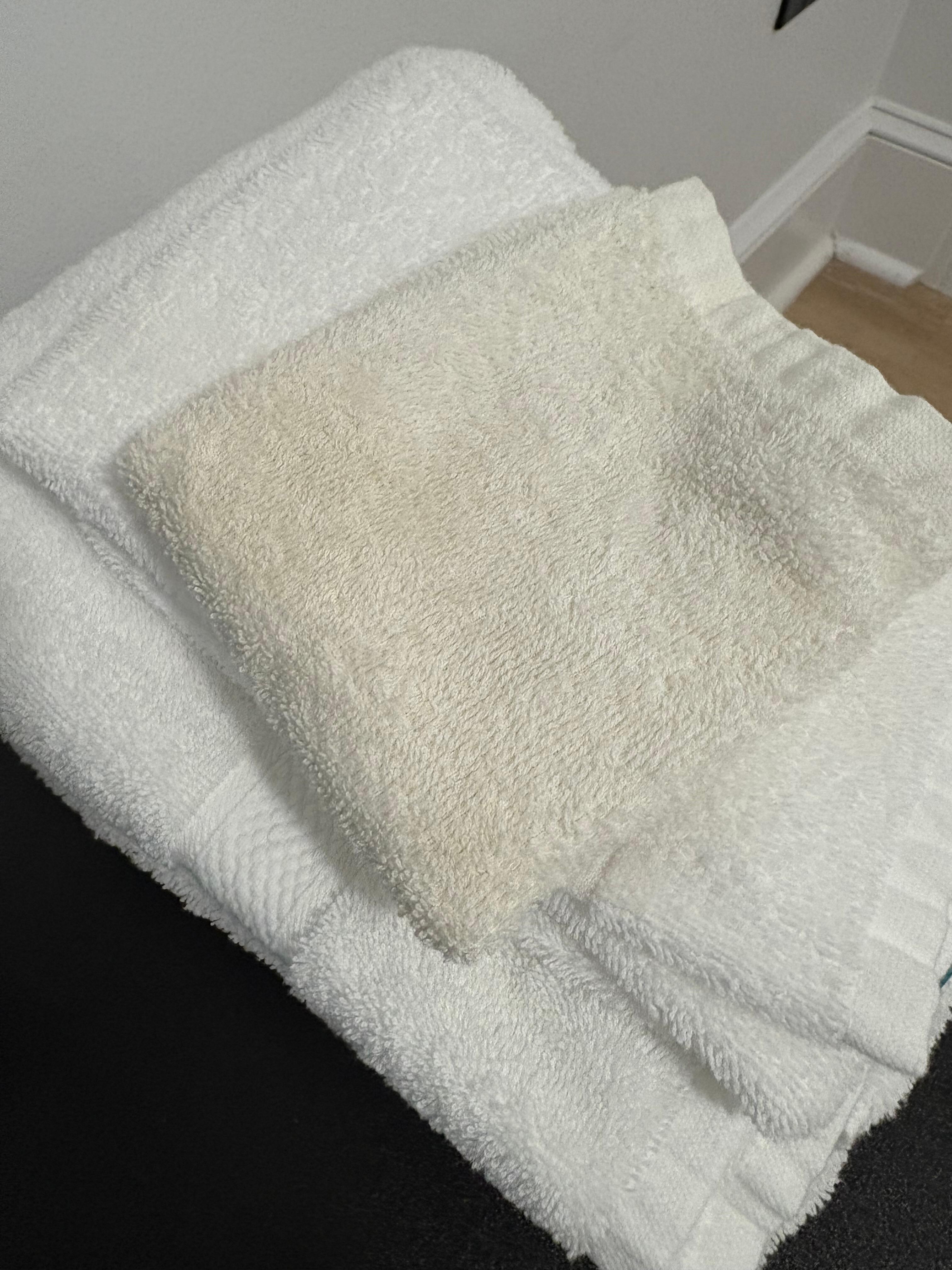 Discolored towels 