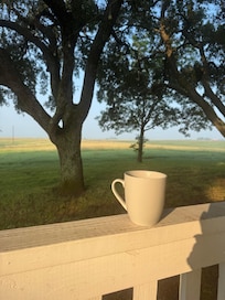 Peaceful coffee time on porch each morning