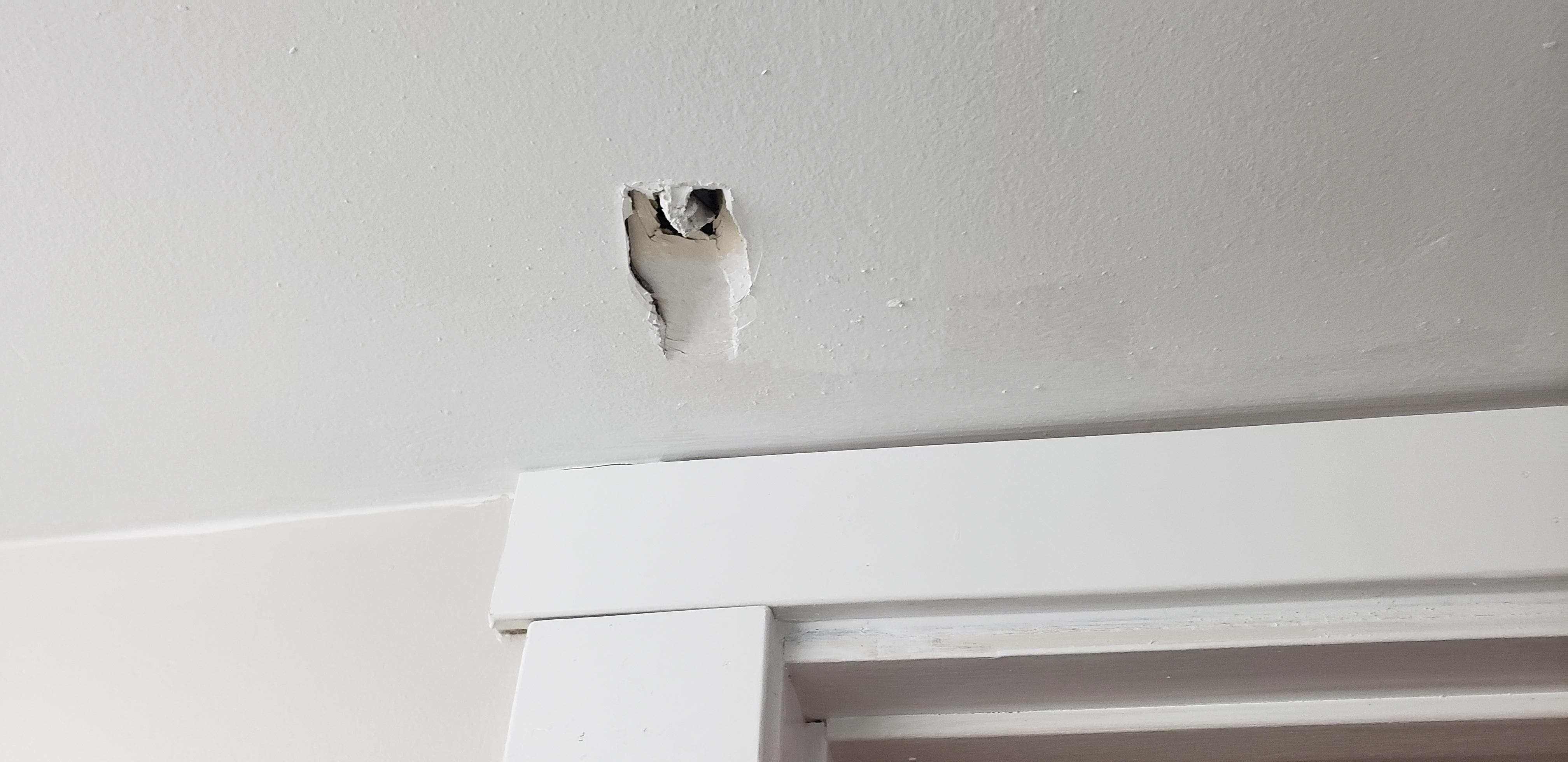 Holes in ceiling bathroom