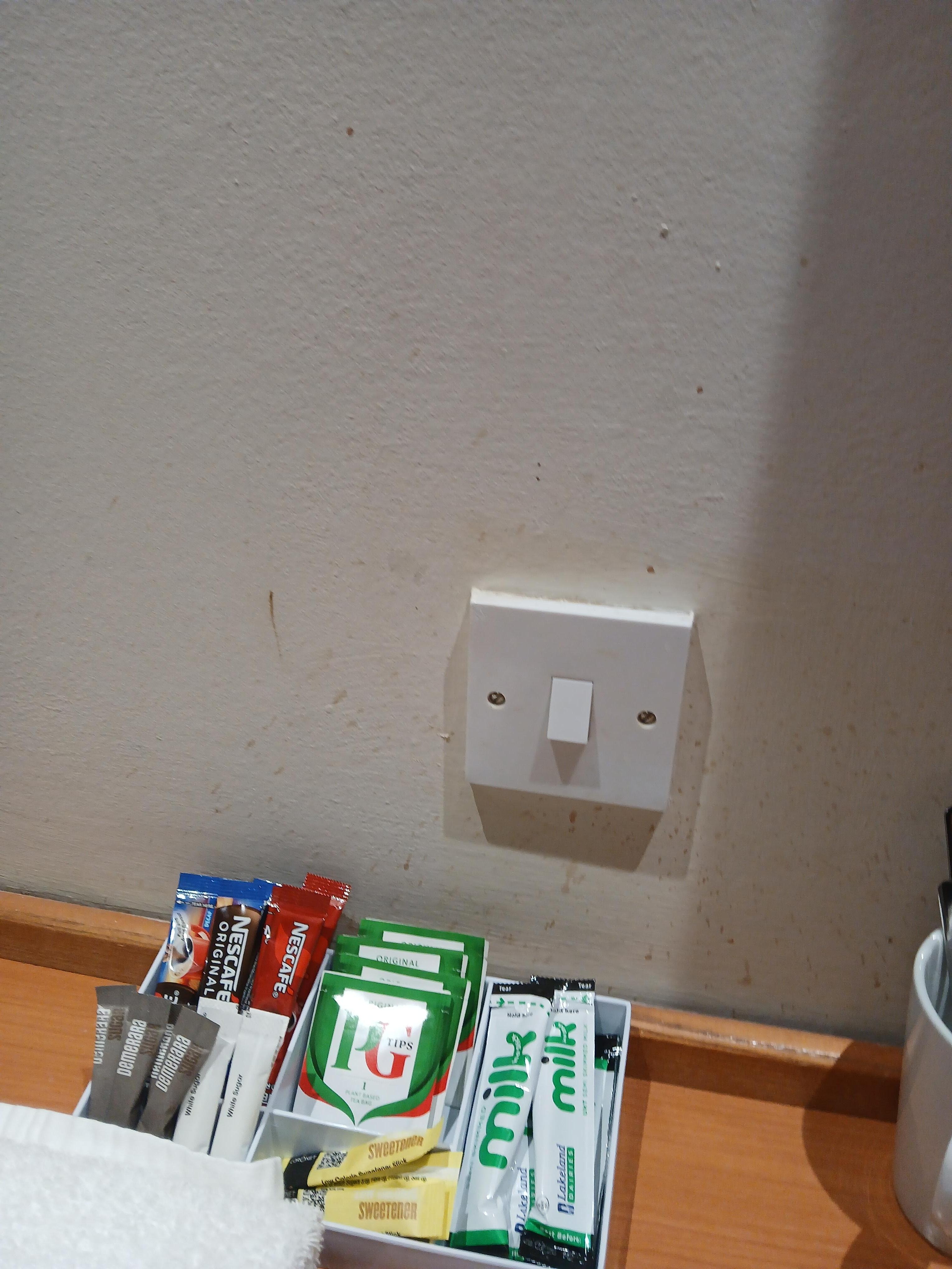 Coffee stains near plug