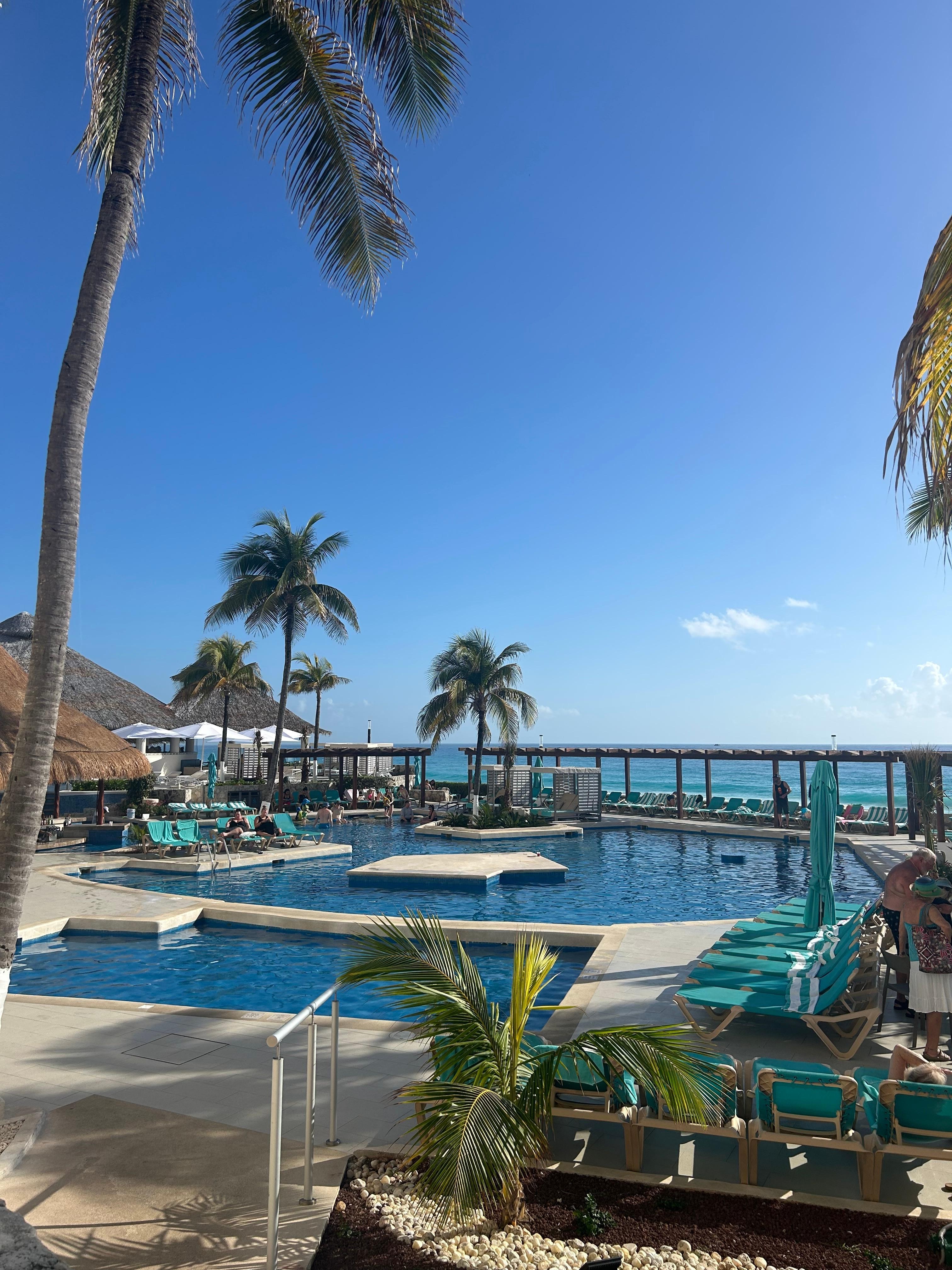 Multiple pools with ocean view