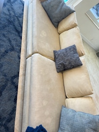 Indoor couch, heavily stained