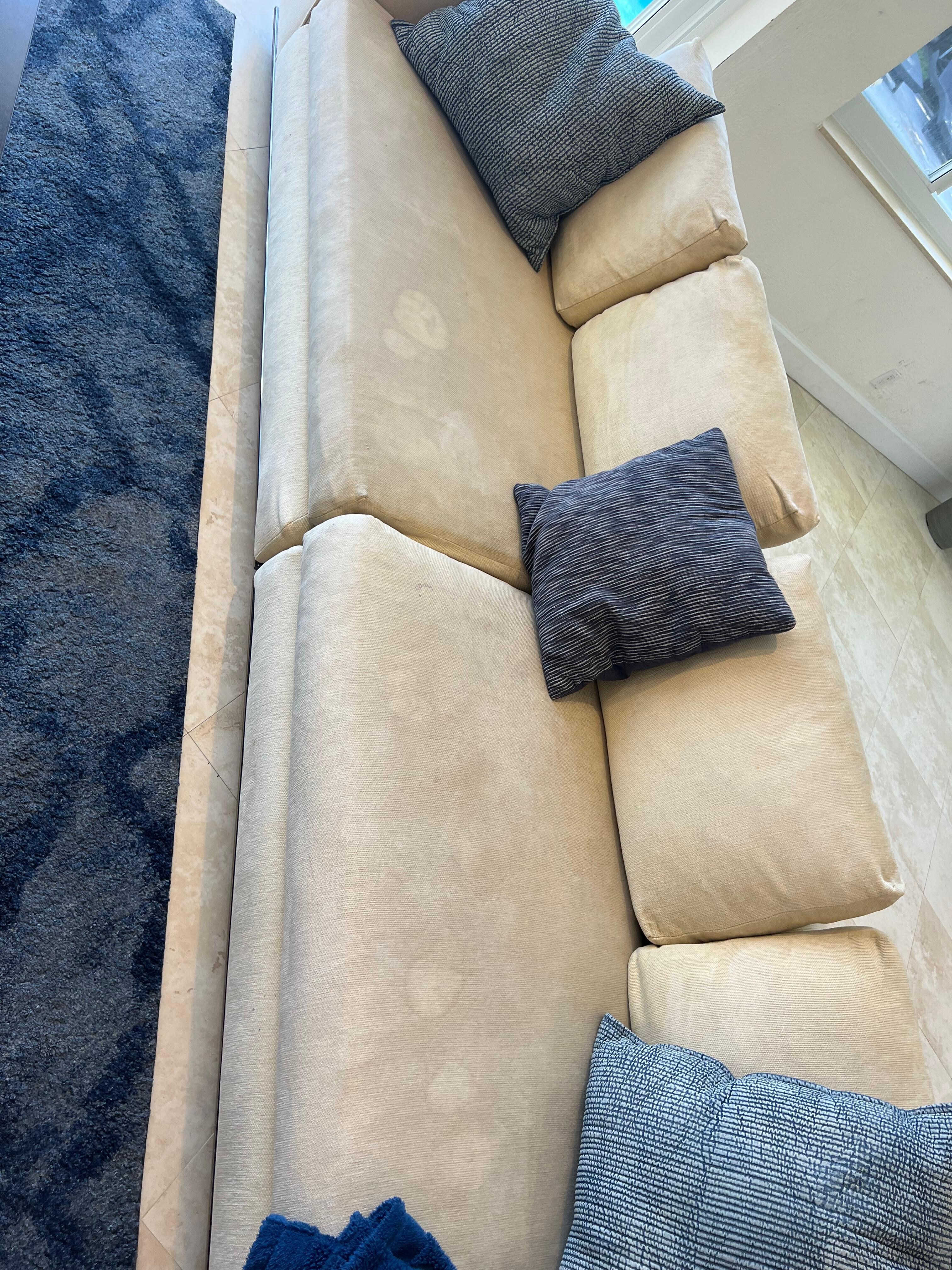 Indoor couch, heavily stained