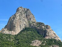 View of Pena de Bernal from patio
