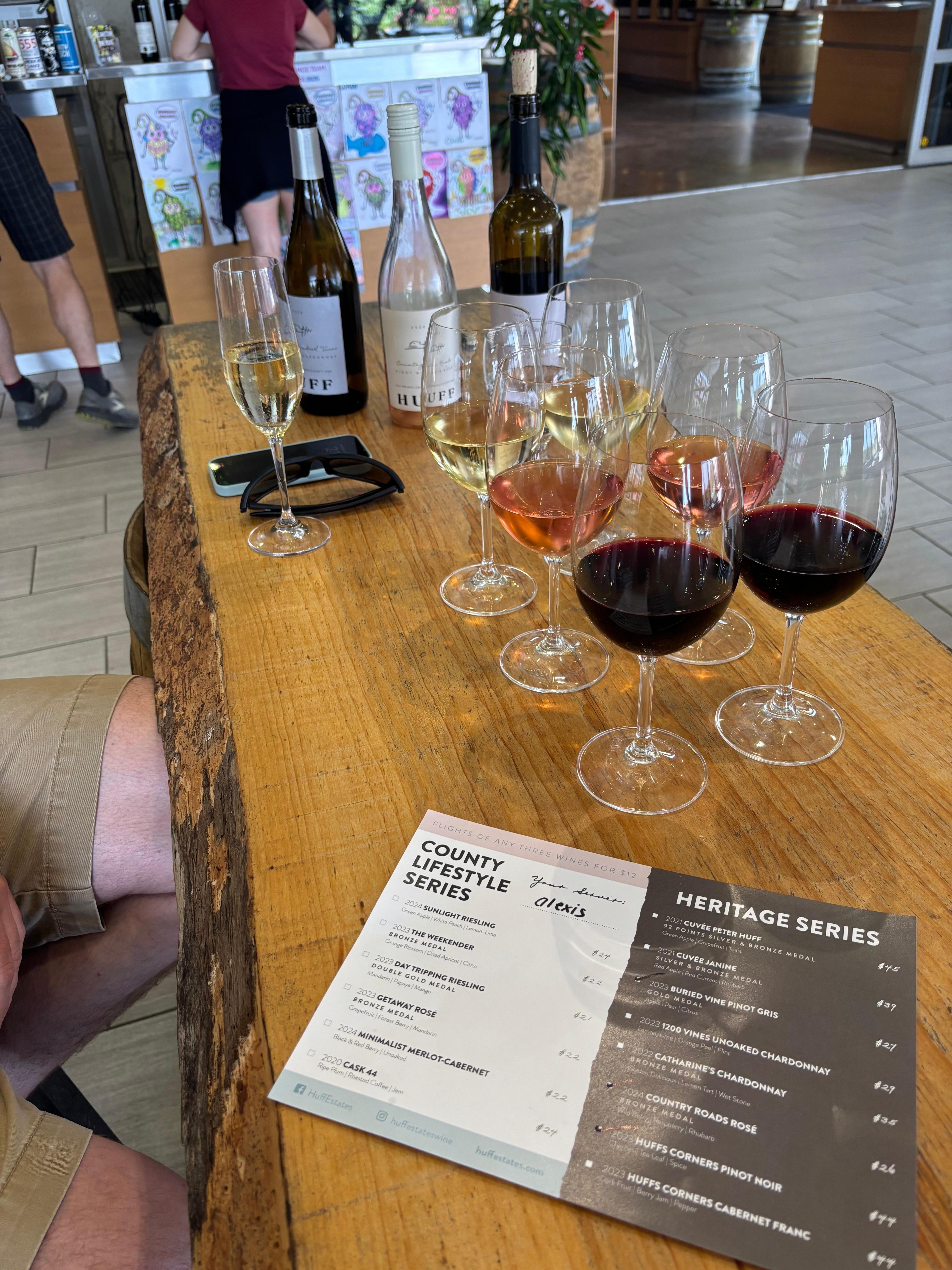 Seated wine tasting