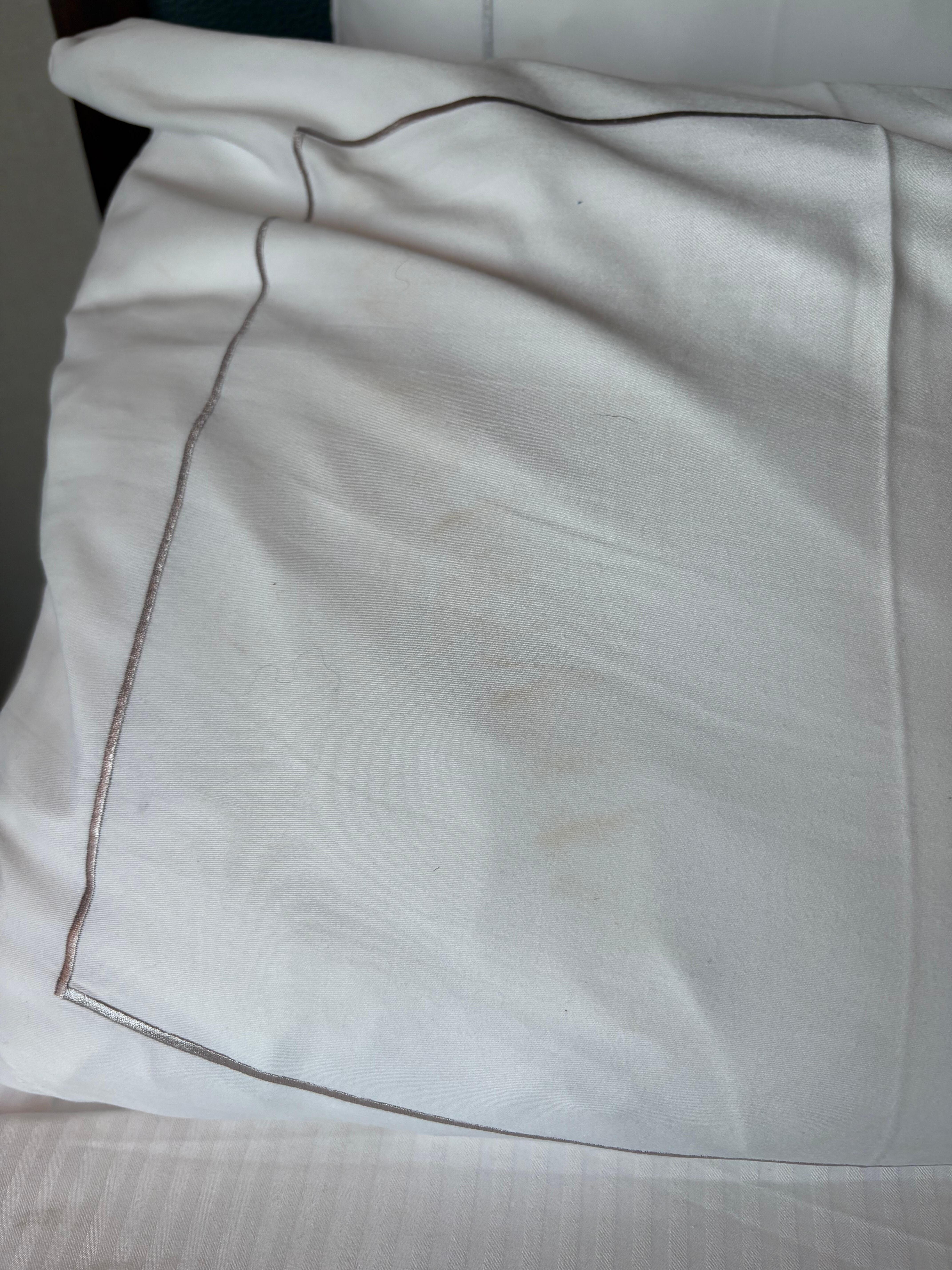 Makeup on the pillowcases from a previous occupant