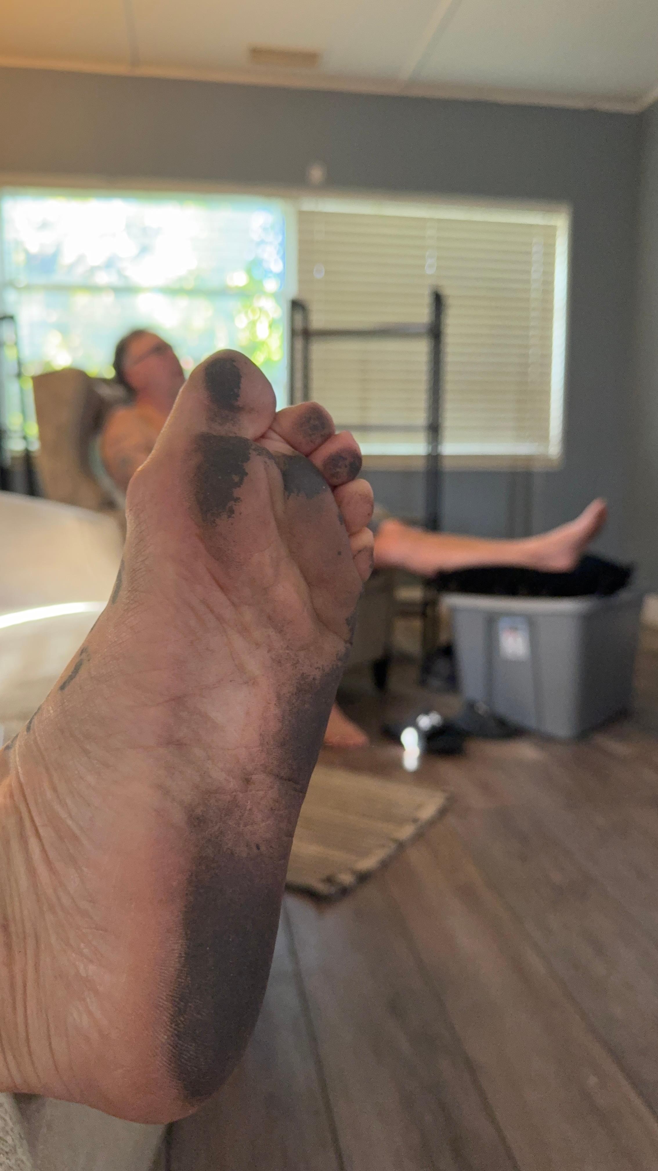 My feet were black from the floors.