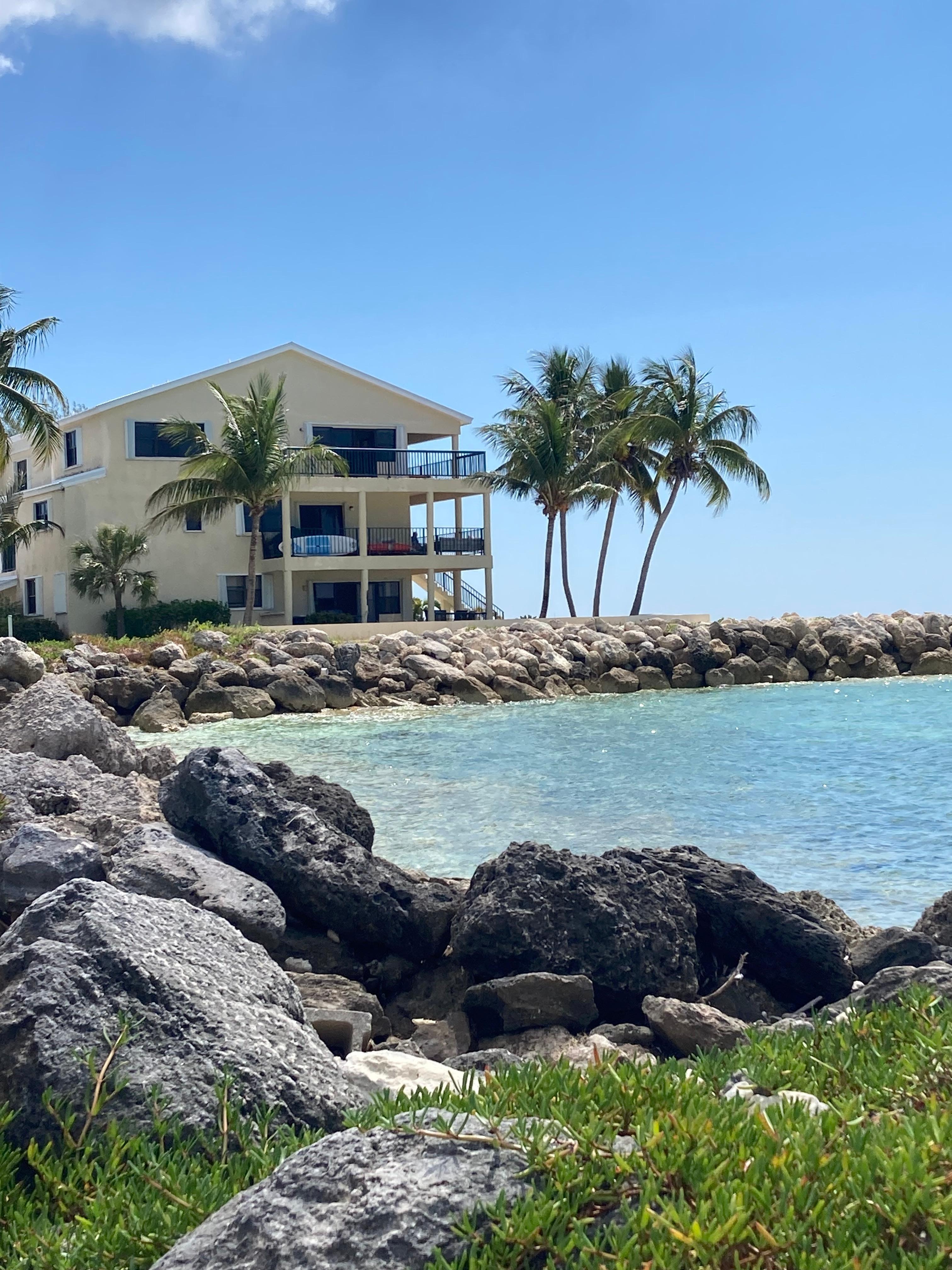 View of condo building from the beach.