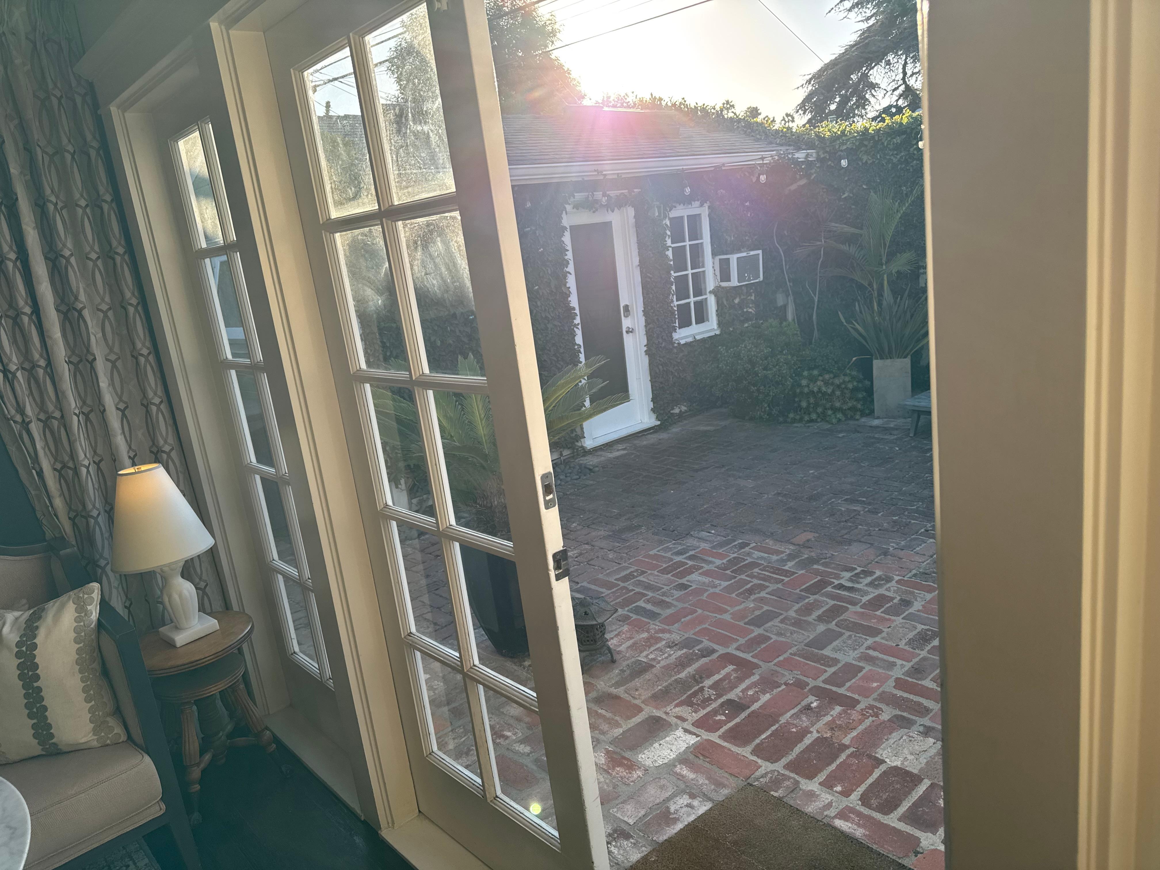 Peaceful courtyard with hot tub