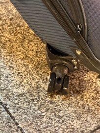 Luggage foot brook going on stair sine elevator was out in f order