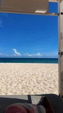 View at the beach under cabana