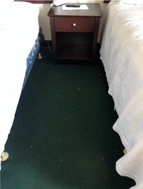 Debris on floor area.