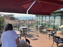 View from the restaurant for the free breakfast