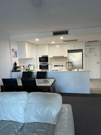 Large kitchen, dining and lounge room