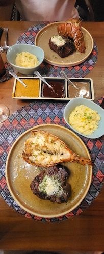 Steak and lobster at EC restaurant