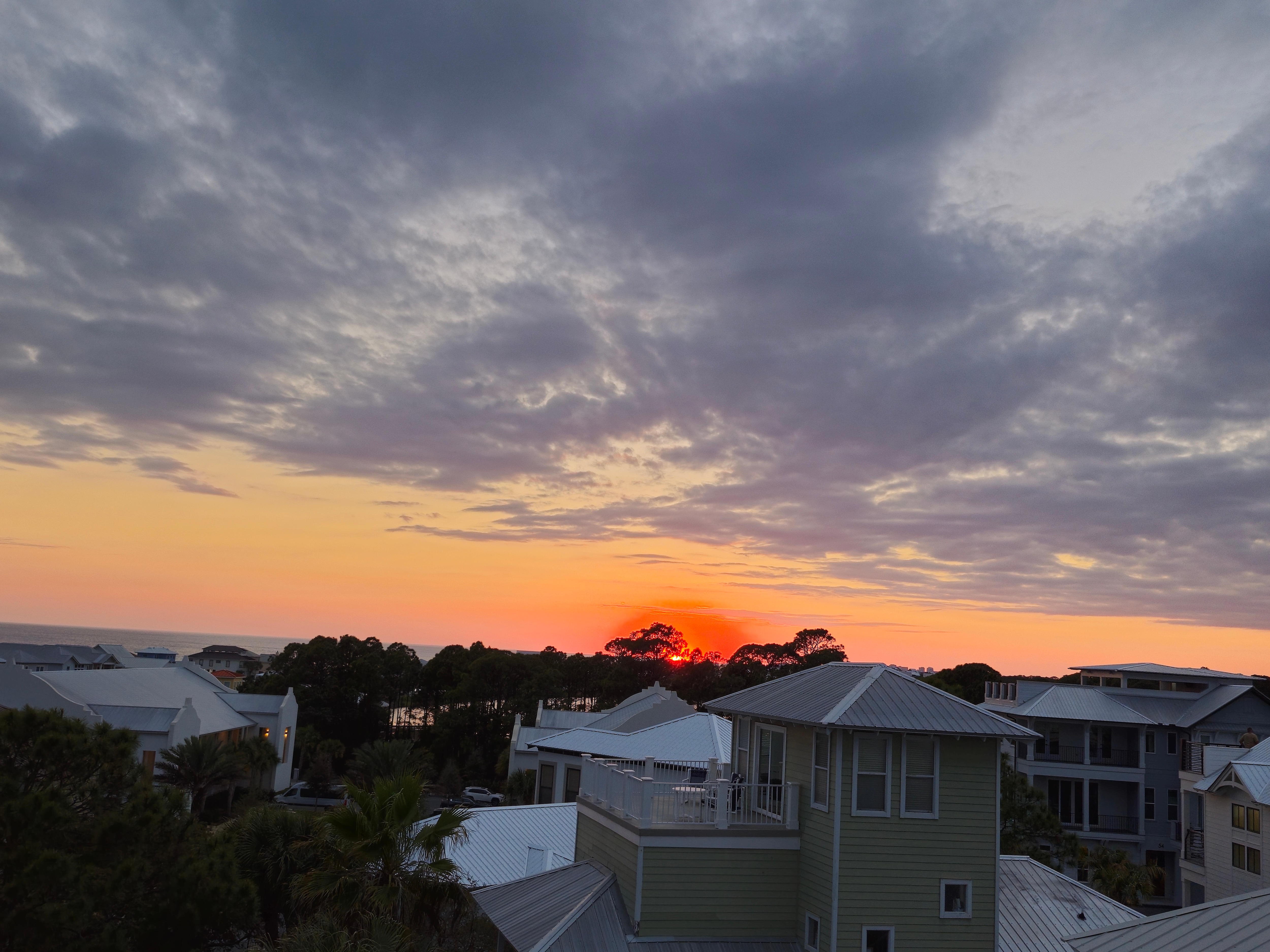 Sunset view from top deck