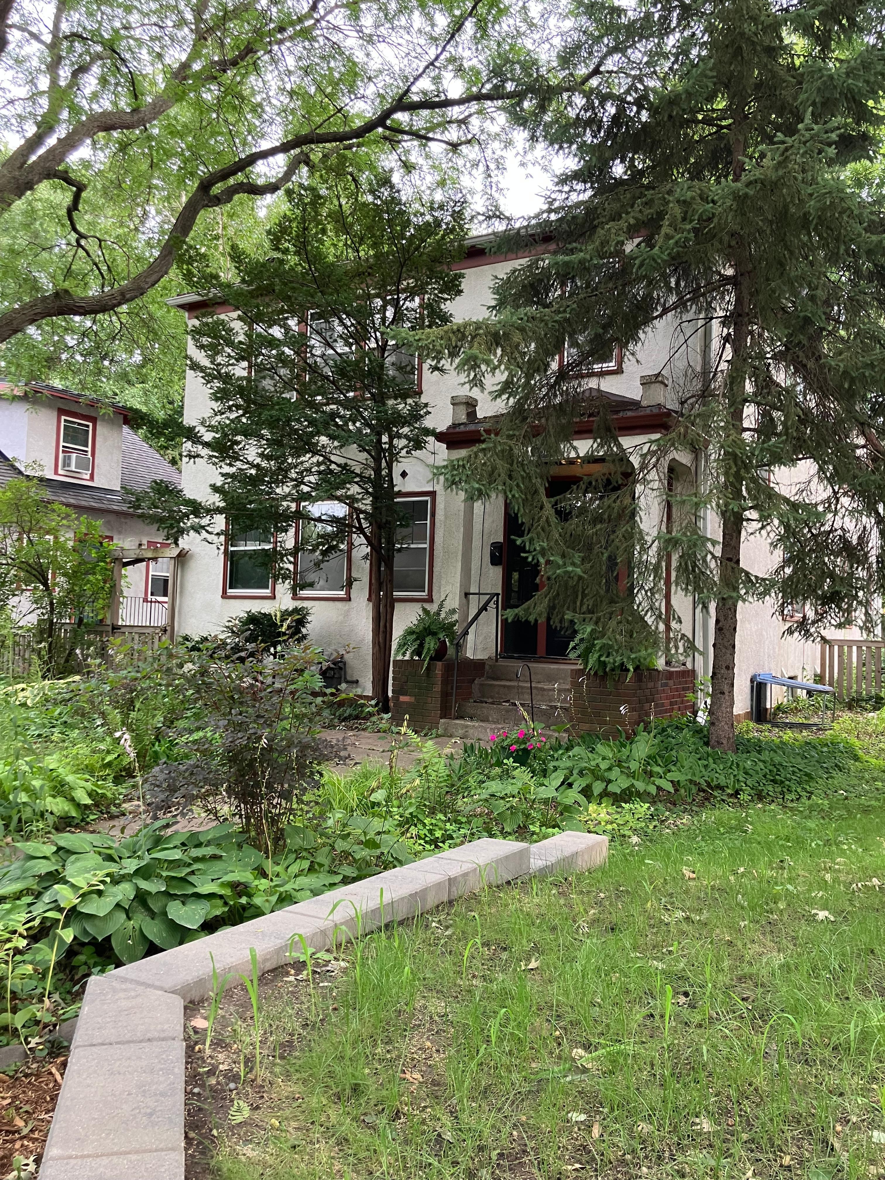 Looking at the front of the house.