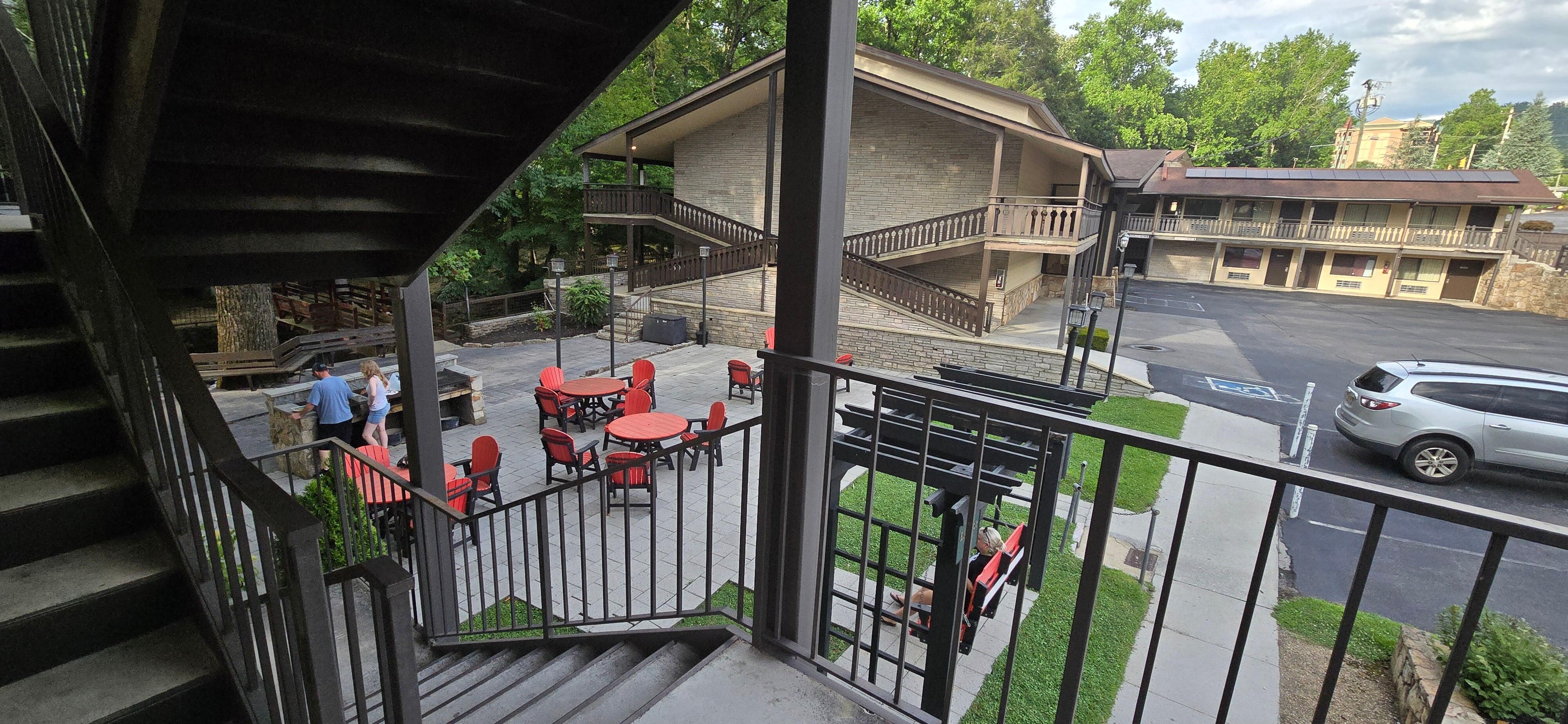 Grilling area and swing