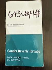 This is what they give you to enter the room, with a scribbled number that does not work