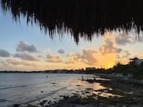 Sunset over helm moon bay