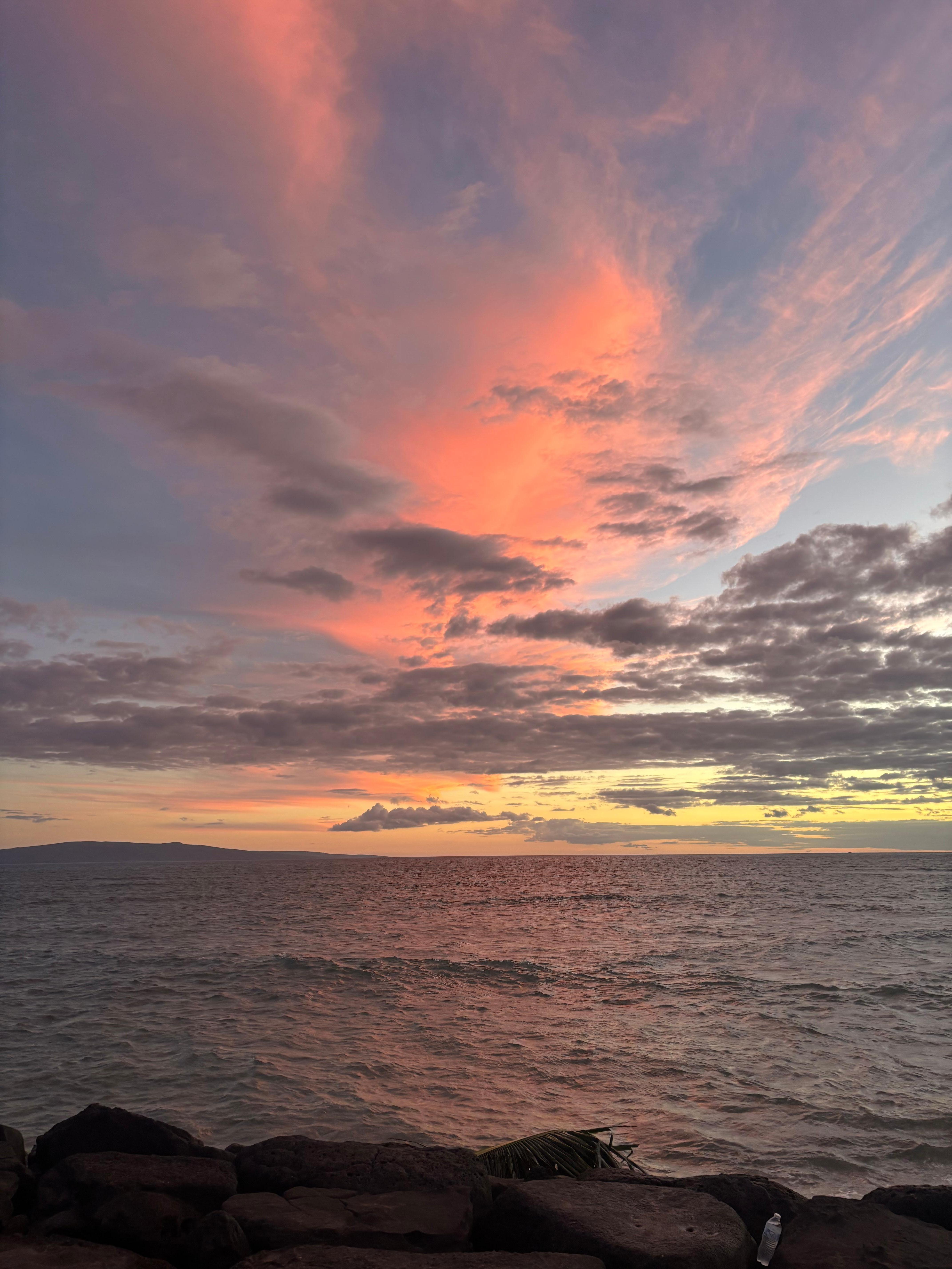 Sunset from beach near house 