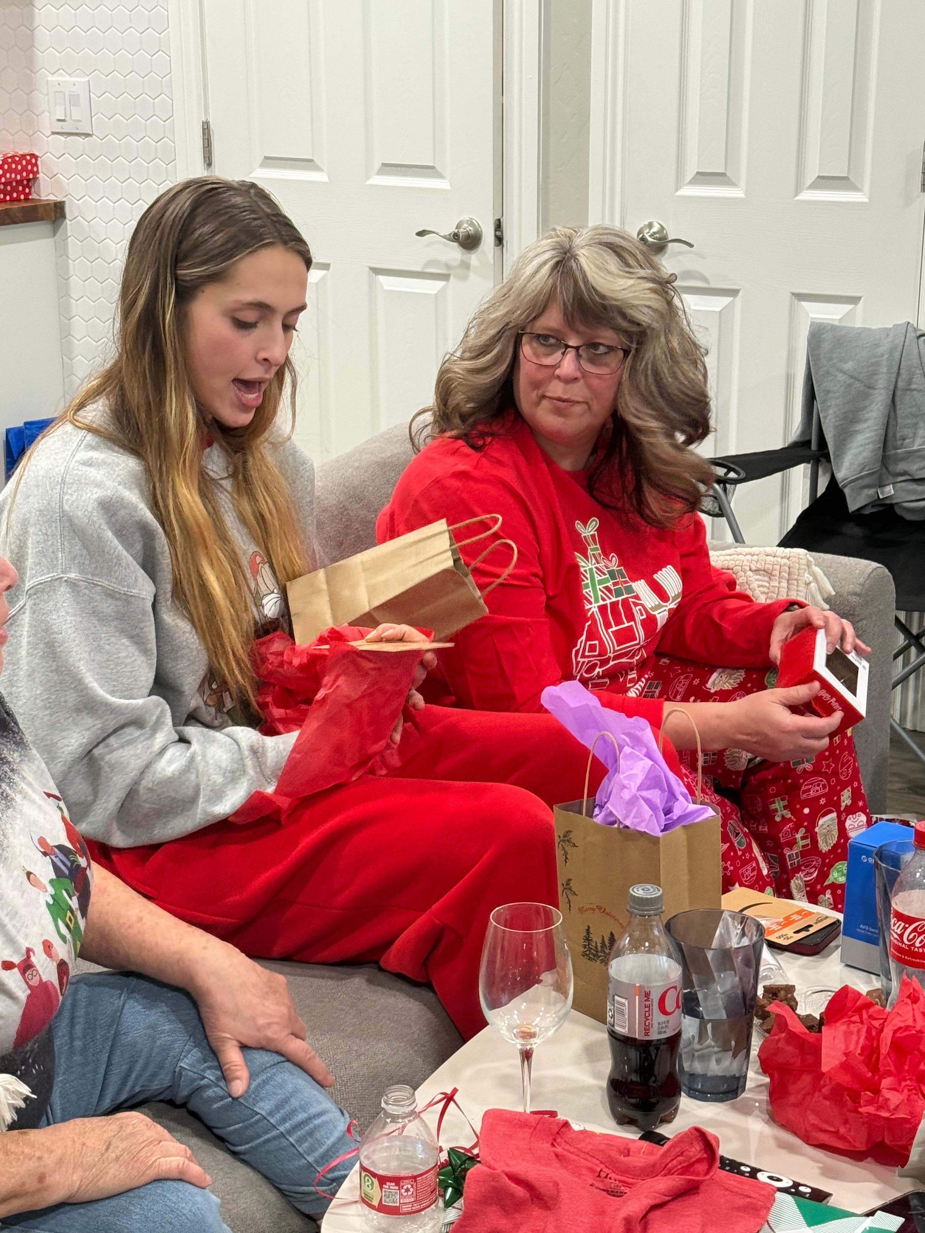 Opening gifts