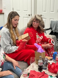 Opening gifts