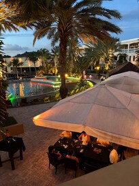 Restaurant in front of pool taken from our balcony