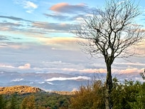 This is a view from just up the road from the cabin