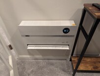 Mini split units in the living room and bedroom worked well to keep the space warm and cozy