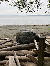 Walk down to private beach from the house