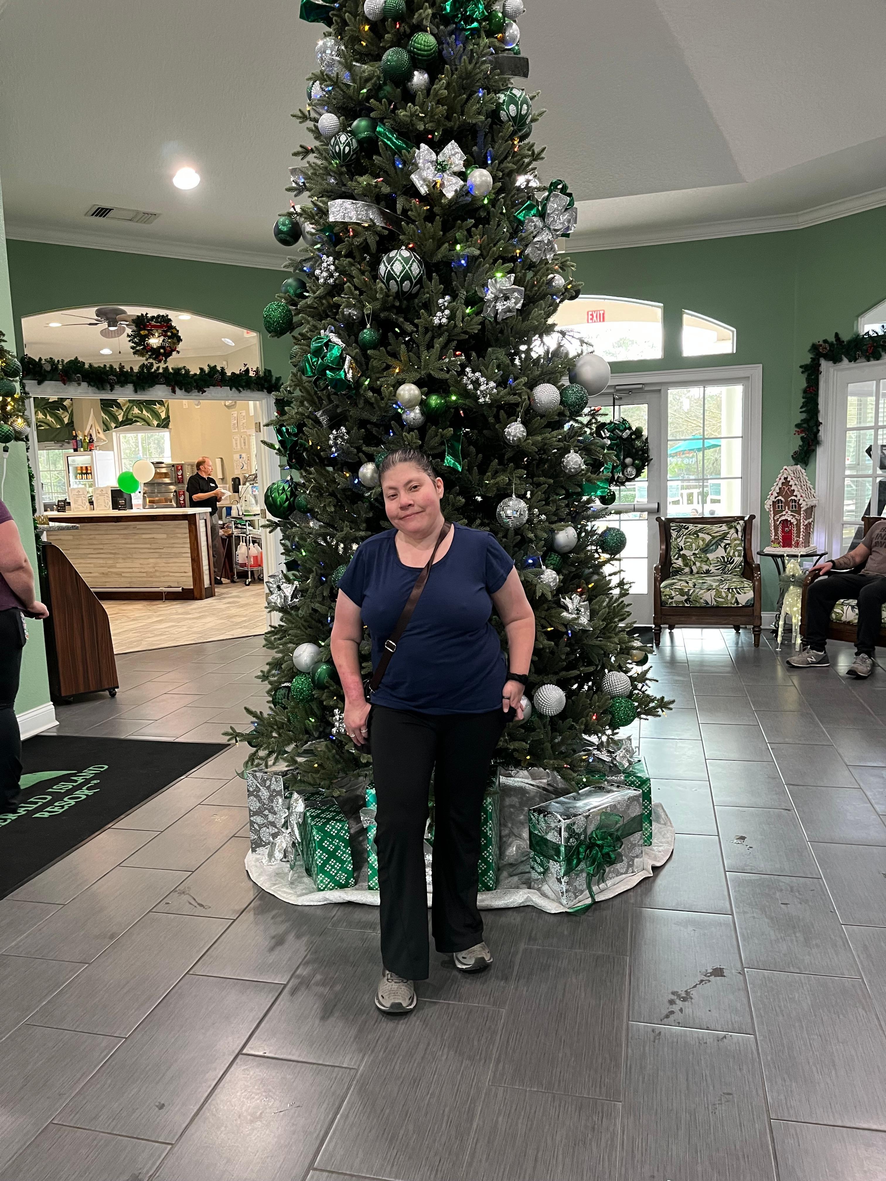 In the lobby of the clubhouse