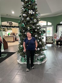 In the lobby of the clubhouse