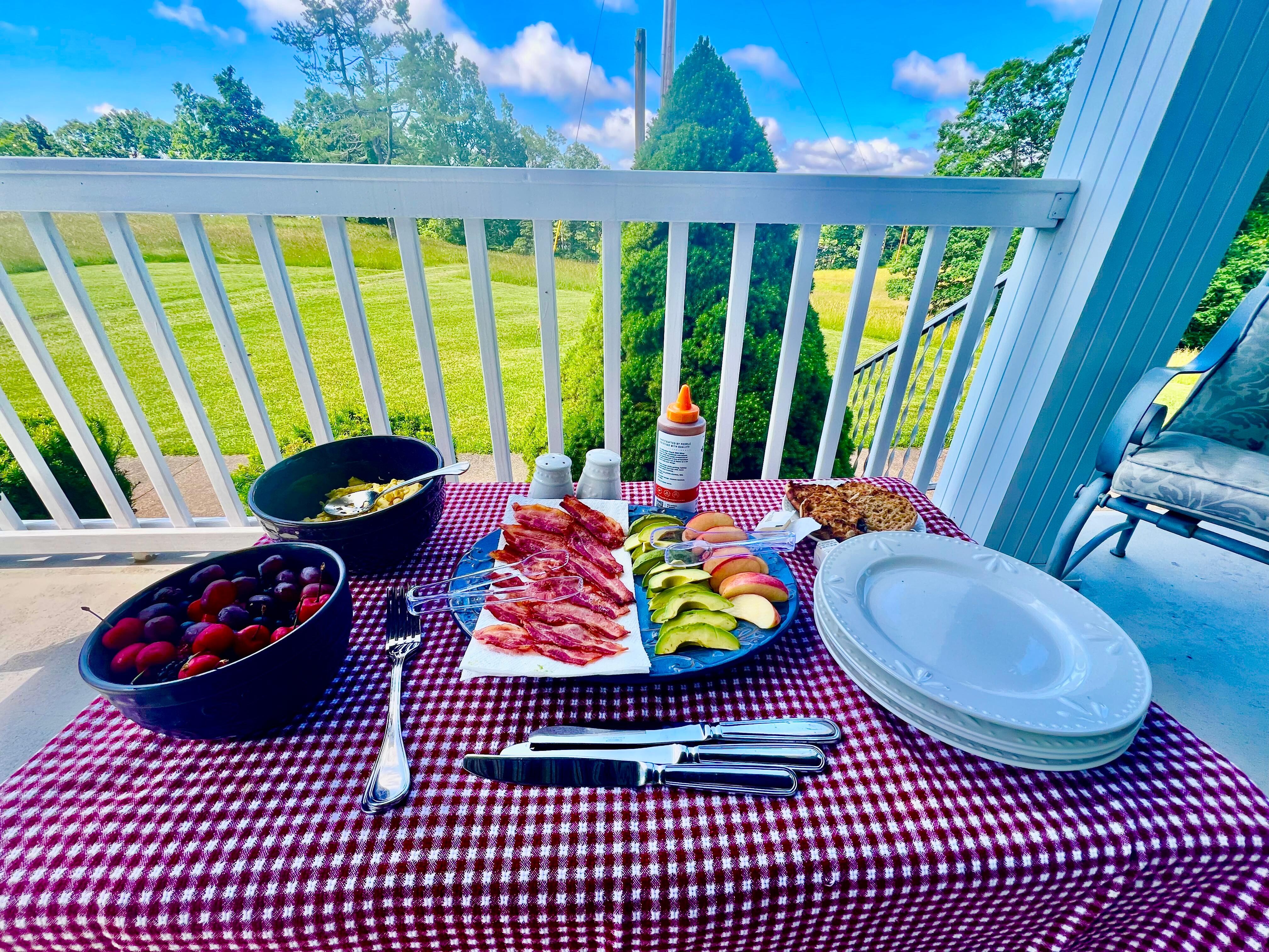 breakfast on the front porch